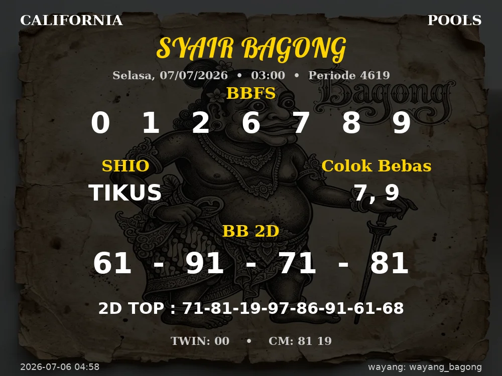 Kode Syair California 3d Resmi