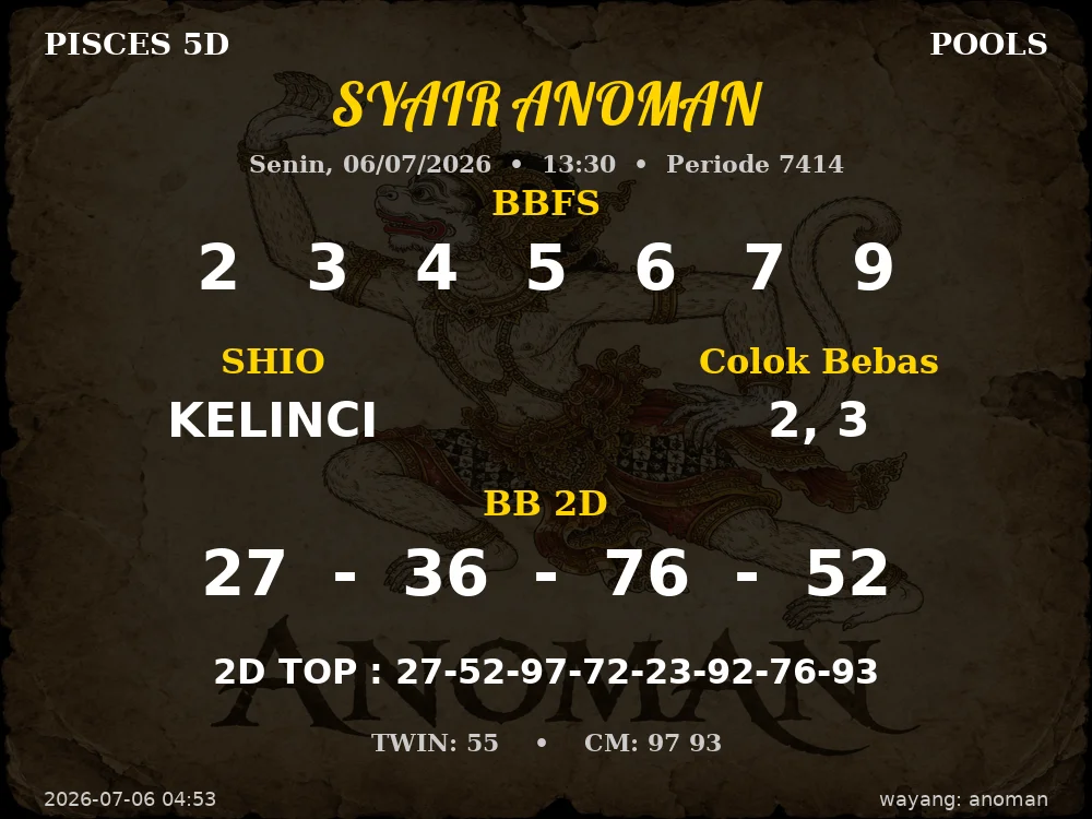 Kode Syair Pisces 5d Resmi
